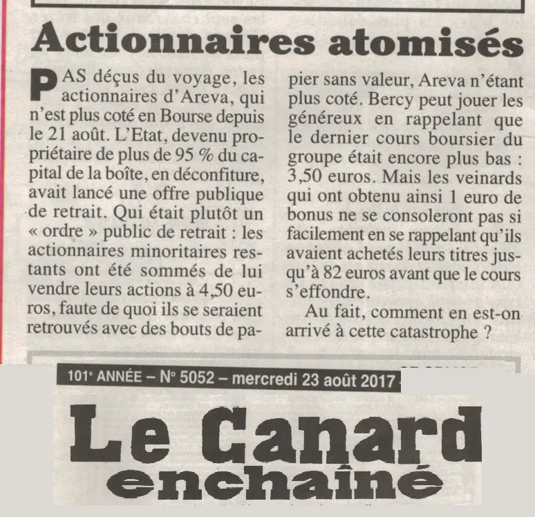 areva dans le canard