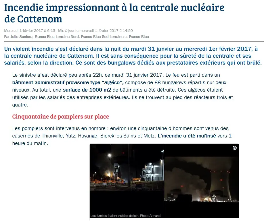 Incendie à Cattenon