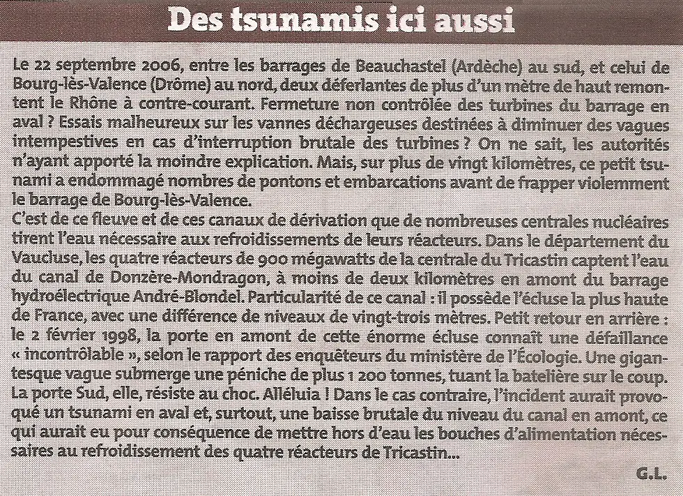 Des tsunamis sur le Rhône ?